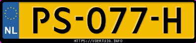 Kenteken afbeelding van PS077H, grijze Toyota Aygo 1.0