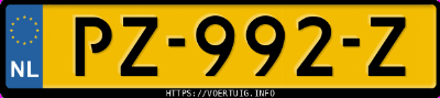 Kenteken afbeelding van PZ992Z, blauwe Toyota Avensis 1.8