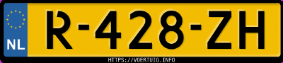 Kenteken afbeelding van R428ZH, grijze Toyota Yaris Hybrid