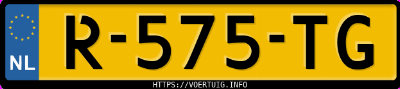 Kenteken afbeelding van R575TG, witte Toyota Yaris Cross Hsd