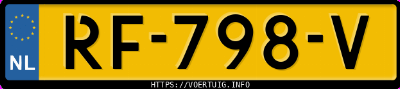 Kenteken afbeelding van RF798V, gele Toyota Daihatsu Charade