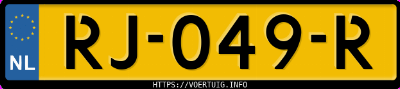 Kenteken afbeelding van RJ049R, rode Toyota Aygo