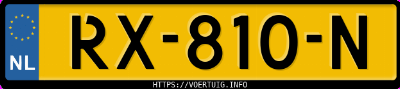 Kenteken afbeelding van RX810N, grijze Toyota C-HR 1.8 Hybrid