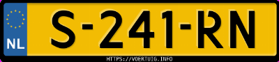 Kenteken afbeelding van S241RN, grijze Toyota RAV4 Hybrid