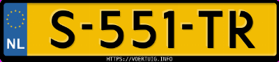 Kenteken afbeelding van S551TR, grijze Toyota BZ4X