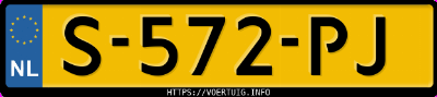 Kenteken afbeelding van S572PJ, zwarte Toyota BZ4X