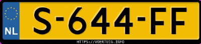 Kenteken afbeelding van S644FF, witte Toyota Aygo X