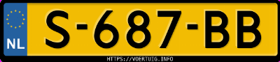Kenteken afbeelding van S687BB, grijze Toyota Corolla Cross Fwd