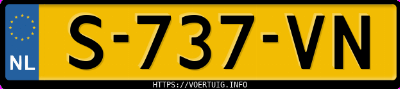 Kenteken afbeelding van S737VN, blauwe Toyota Corolla