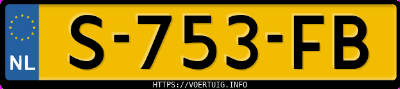 Kenteken afbeelding van S753FB, witte Toyota Corolla Cross Fwd