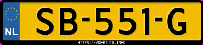 Kenteken afbeelding van SB551G, grijze Toyota C-HR 1.8 Hybrid