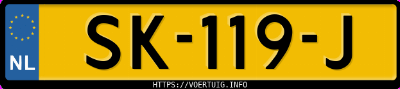 Kenteken afbeelding van SK119J, zwarte Toyota Rav4
