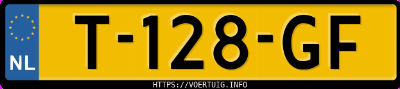 Kenteken afbeelding van T128GF, grijze Toyota Rav4