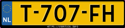 Kenteken afbeelding van T707FH, rode Toyota C-HR 2.0 Hybrid