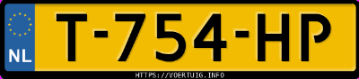 Kenteken afbeelding van T754HP, blauwe Toyota Corolla 1.8hybrid