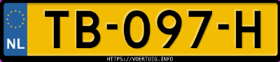 Kenteken afbeelding van TB097H, groene Toyota Rav4