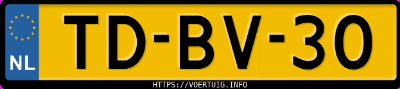 Kenteken afbeelding van TDBV30, rode Toyota Starlet