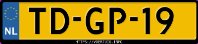 Kenteken afbeelding van TDGP19, grijze Toyota Starlet 1.3 3-Drs