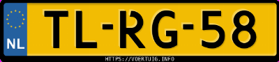 Kenteken afbeelding van TLRG58, grijze Toyota Corolla 1600 G6