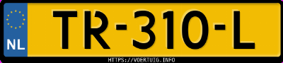 Kenteken afbeelding van TR310L, zwarte Toyota Auris Hsd