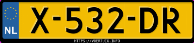 Kenteken afbeelding van X532DR, rode Toyota Corolla