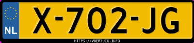 Kenteken afbeelding van X702JG, grijze Toyota Corolla Cross Fwd