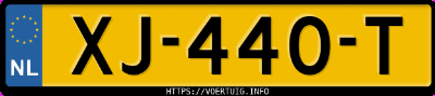 Kenteken afbeelding van XJ440T, witte Toyota RAV4 Hybrid
