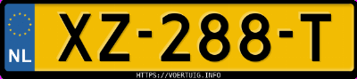 Kenteken afbeelding van XZ288T, grijze Toyota Yaris Hybrid
