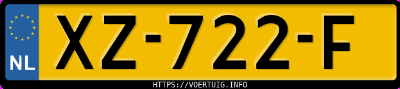 Kenteken afbeelding van XZ722F, grijze Toyota Auris