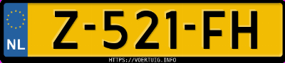 Kenteken afbeelding van Z521FH, groene Toyota Yaris