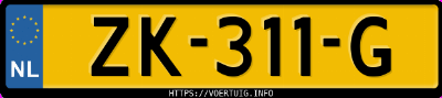 Kenteken afbeelding van ZK311G, grijze Toyota Aygo 1.0