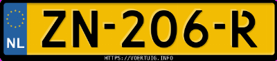 Kenteken afbeelding van ZN206R, grijze Toyota Avensis 1.8