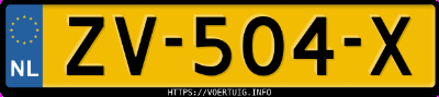 Kenteken afbeelding van ZV504X, grijze Toyota Yaris Hybrid