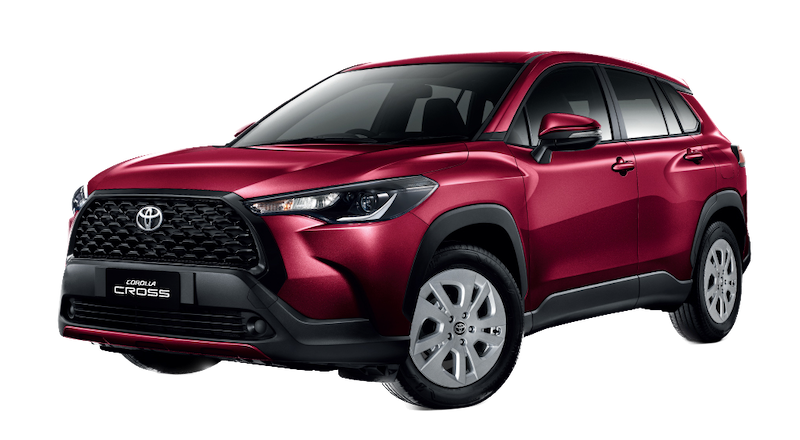 Afbeelding van PLXG03, rode Toyota Corolla hatchback