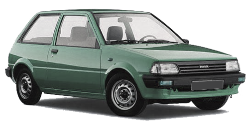 Afbeelding van GLTX28, groene Toyota Starlet 1.3 E2 hatchback