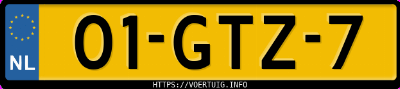 Kenteken afbeelding van 01GTZ7, grijze Volkswagen Golf Plus