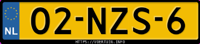 Kenteken afbeelding van 02NZS6, blauwe Volkswagen Touran 1.4tsi