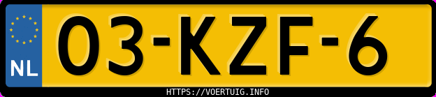 Kenteken afbeelding van 03KZF6, zwarte Volkswagen Golf