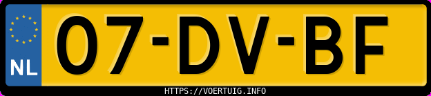 Kenteken afbeelding van 07DVBF, zwarte Volkswagen GOLF-CABRIOLET 66 Kw