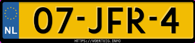 Kenteken afbeelding van 07JFR4, witte Volkswagen Scirocco 1.4tsi