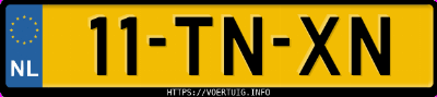 Kenteken afbeelding van 11TNXN, gele Volkswagen Fox
