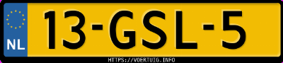 Kenteken afbeelding van 13GSL5, zwarte Volkswagen Golf Vi 1.4 Tfsi