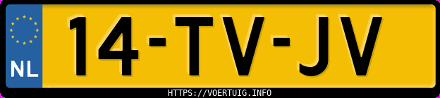 Kenteken afbeelding van 14TVJV, zwarte Volkswagen Fox