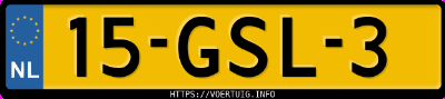 Kenteken afbeelding van 15GSL3, grijze Volkswagen Golf Vi 1.6