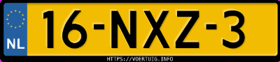 Kenteken afbeelding van 16NXZ3, zwarte Volkswagen Golf Plus P Cr 2.0tdi