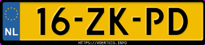 Kenteken afbeelding van 16ZKPD, zwarte Volkswagen Passat