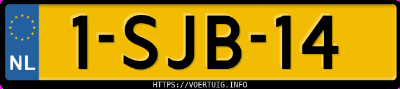 Kenteken afbeelding van 1SJB14, zwarte Volkswagen Golf Vi 1.4 Tfsi