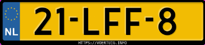 Kenteken afbeelding van 21LFF8, beige Volkswagen Fox
