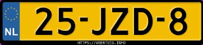 Kenteken afbeelding van 25JZD8, zwarte Volkswagen Golf Vi 1.4 Tfsi