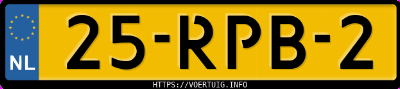 Kenteken afbeelding van 25RPB2, grijze Volkswagen Touran 1.6tdi Bluemotion Cr